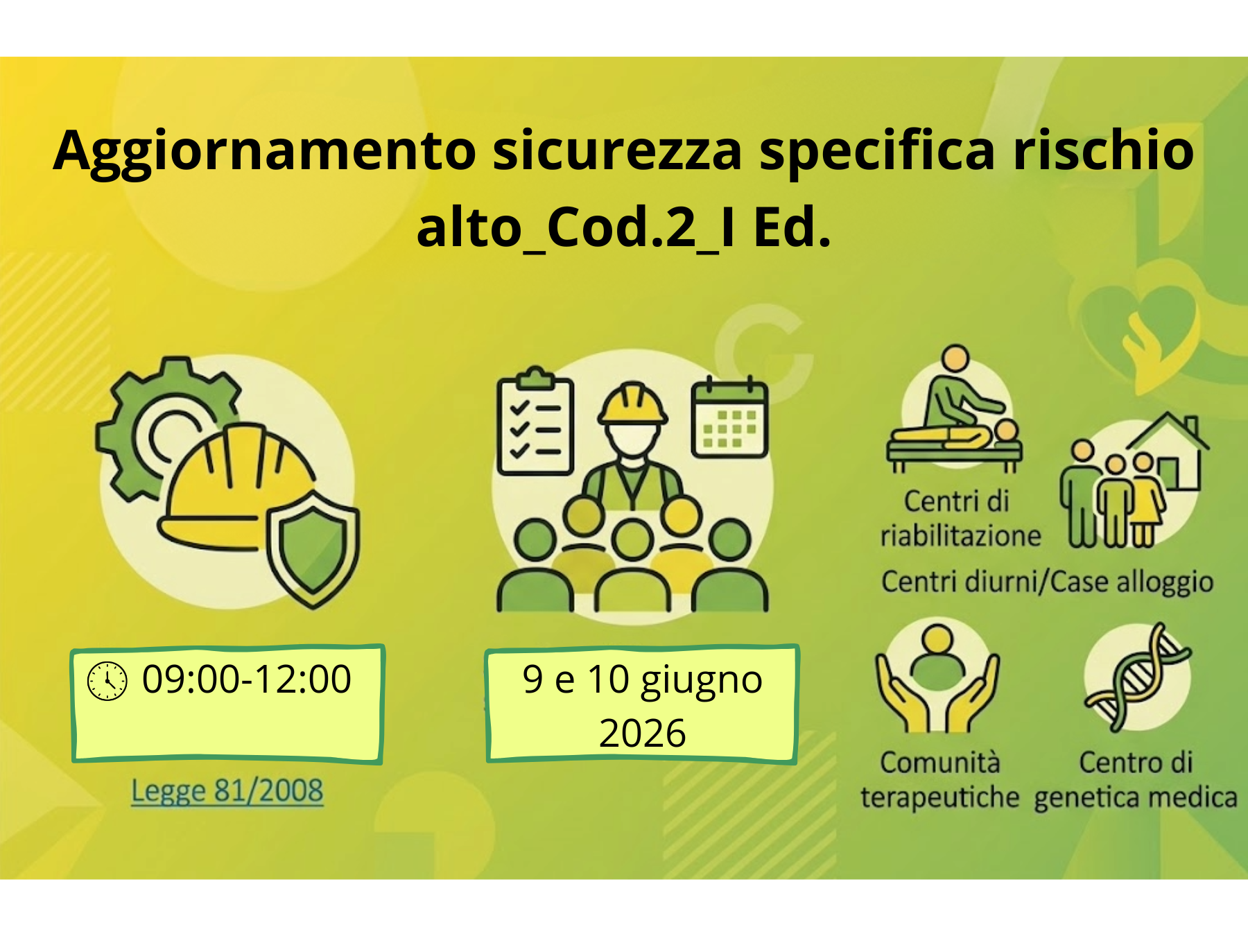 Aggiornamento sicurezza specifica rischio alto_Cod.2 I ED